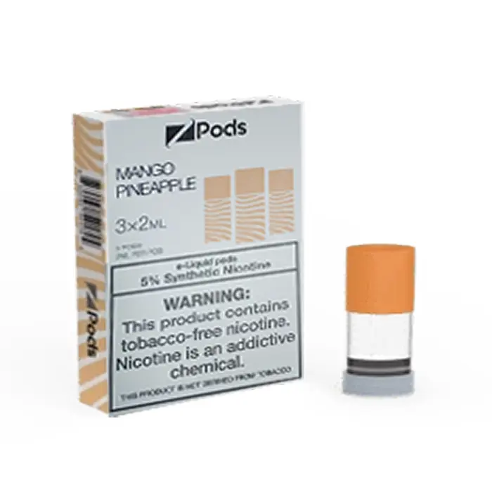 ZPods / ZPODS – Mango Pineapple (3×2 mL pods, 5% synthetic nic) cigarette or smoke-product listing