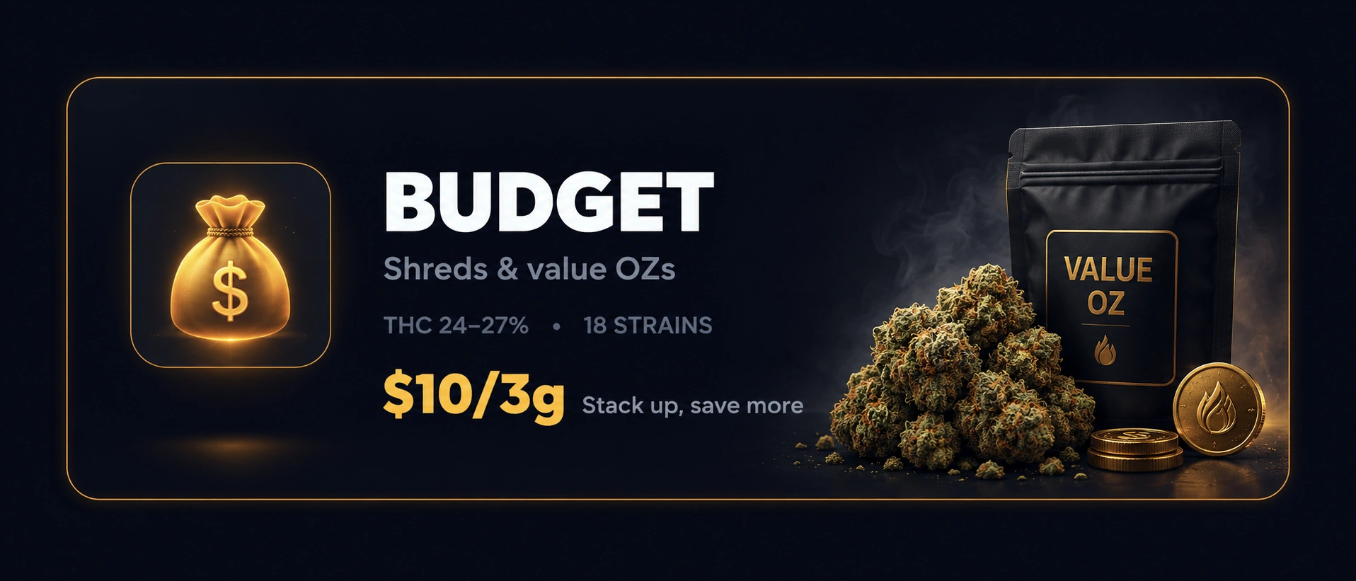 BUDGET cannabis flower tier showcase